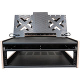 2RU Broadcast Flight Rack with Sliding Shelf & Monitor Mount