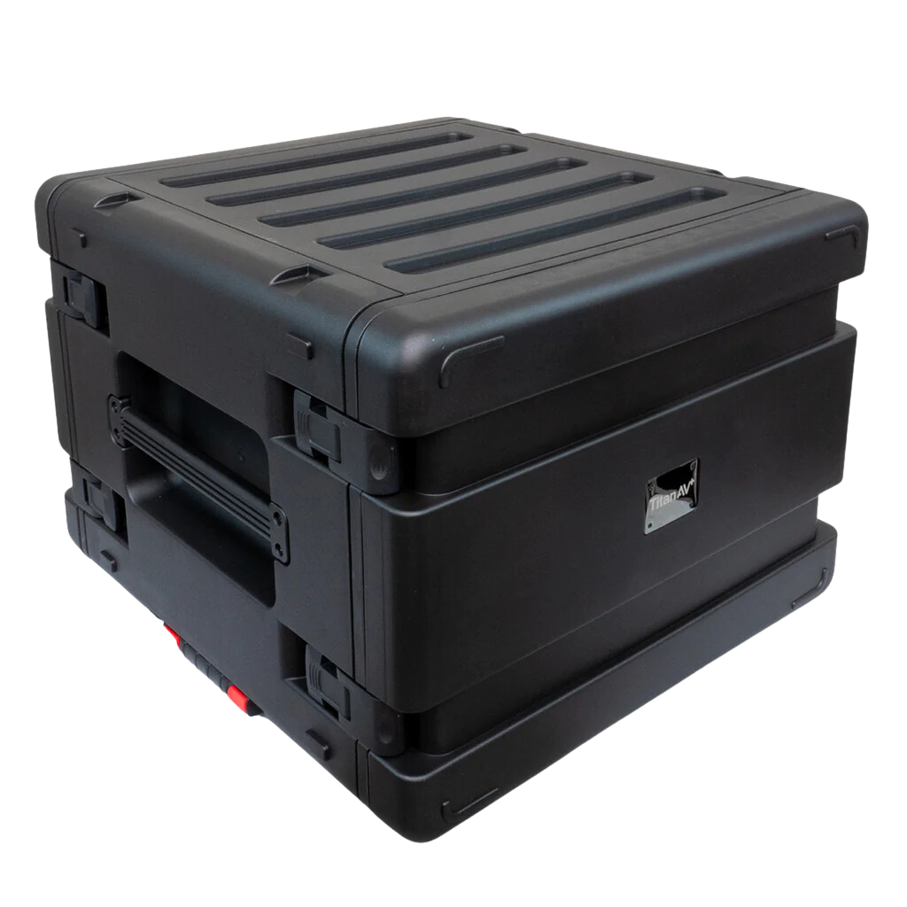 8U Rolling Rack Case with Plastic Hard Shell