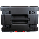 8U Rolling Rack Case with Plastic Hard Shell, Top with Handles