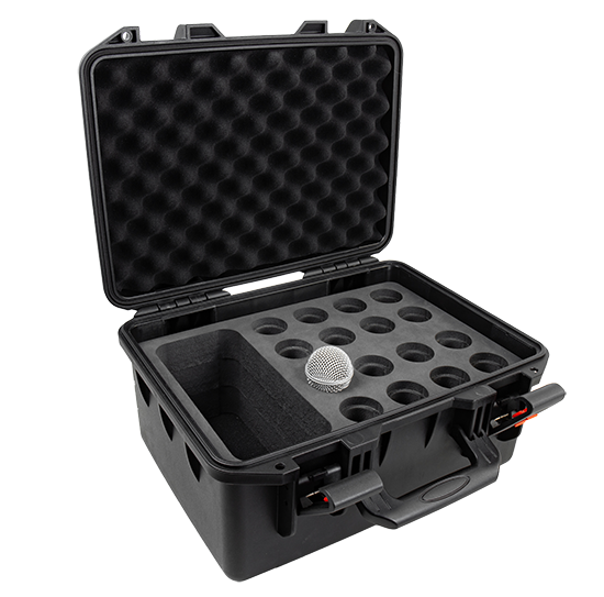 Waterproof Carry Case for 16 Handheld Wired Mics