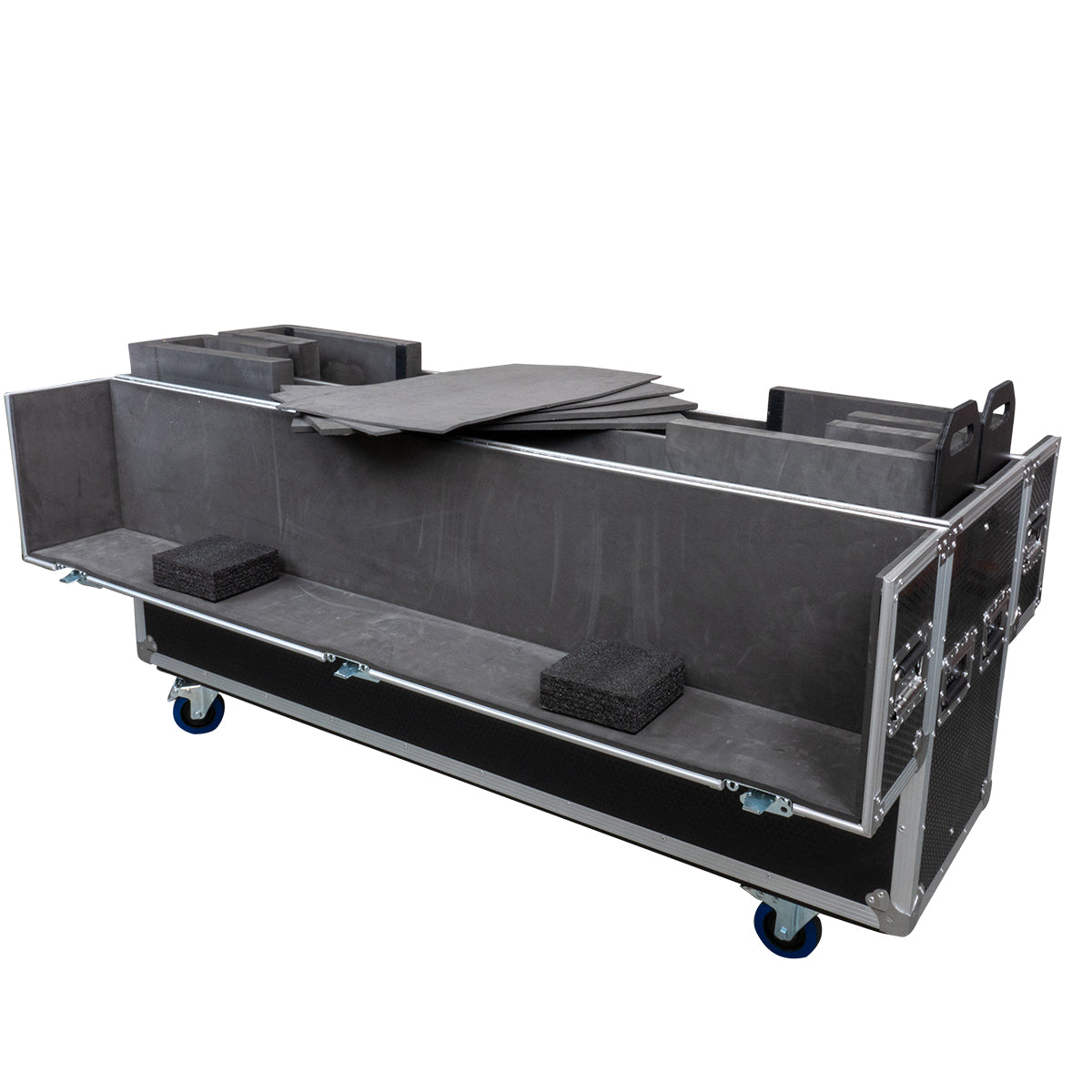 Titan AV Dual 50-65" TV Road Case with Hinged Lid Internal