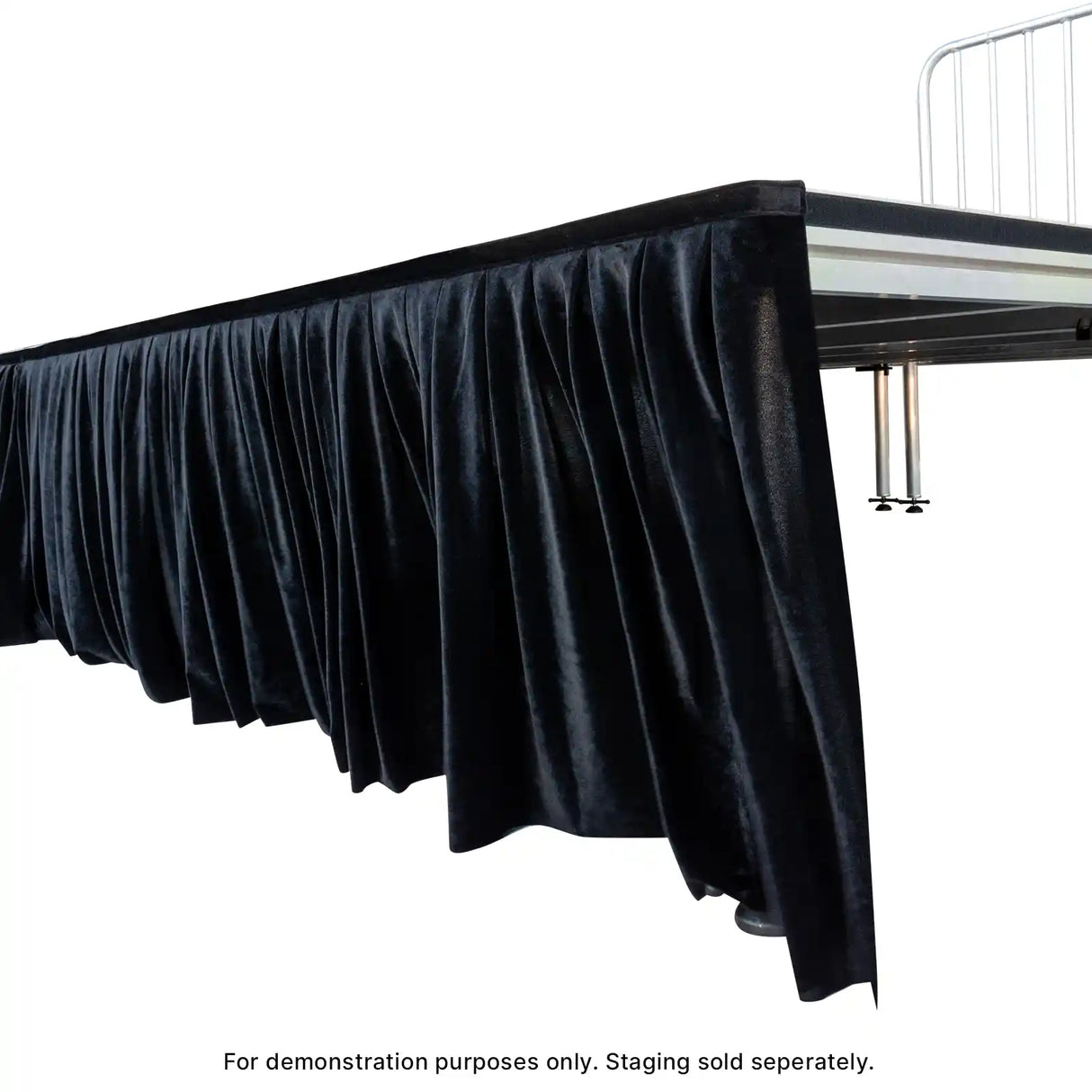 60cm High Stage Skirt (2m) Pleated Black Velvet