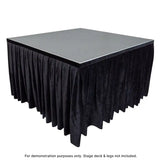 60cm High Stage Skirt (2m) Pleated Black Velvet