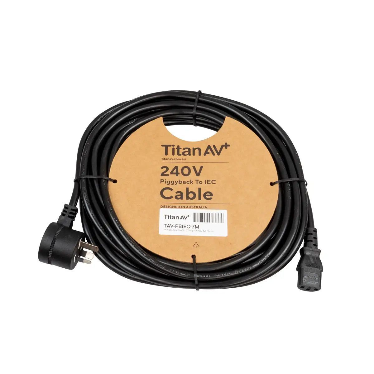 7m IEC Power Cable with Piggy Back Plug