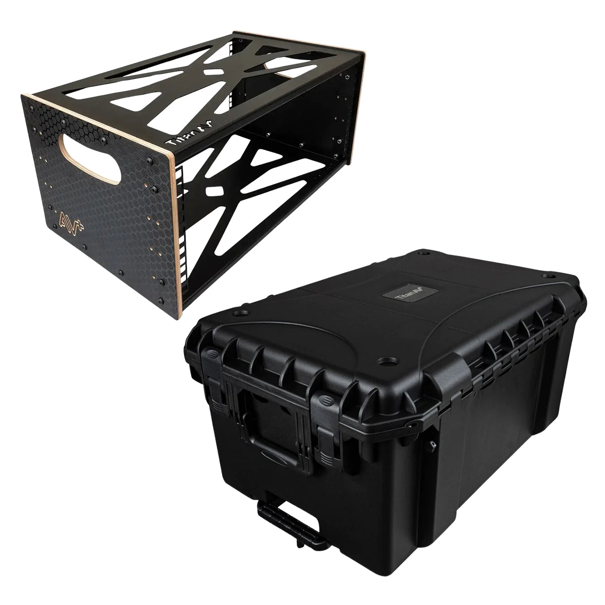 Titan AV Flyrack X 4RU in 6004 Waterproof Case with Custom Cut Foam Insert