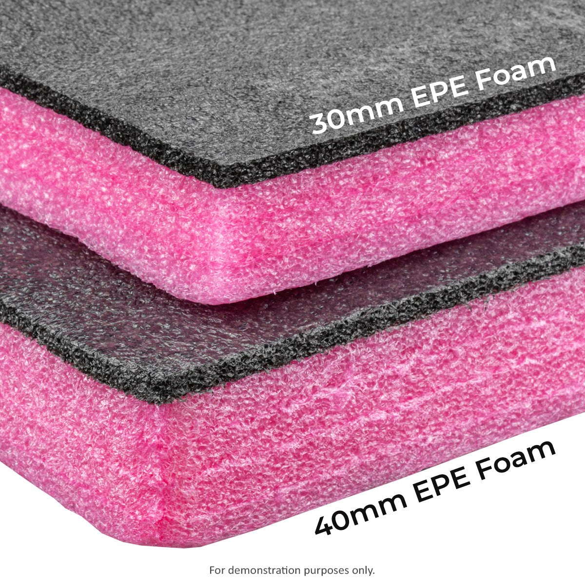 30mm Black & Pink EPE Shadow Foam, 1 x 1 Metre Sheet