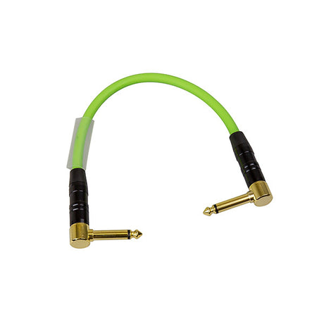 Titan AV 0.25m 1/4" Right Angle Jack to 1/4" Right Angle Jack Green Guitar Patch Lead