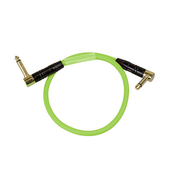 Titan AV 0.5m 1/4" Right Angle Jack to 1/4" Right Angle Jack Green Guitar Patch Lead