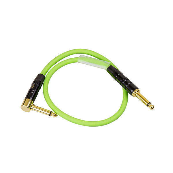 Titan AV 0.5m 1/4" Jack to 1/4" Right Angle Jack Green Guitar Patch Lead