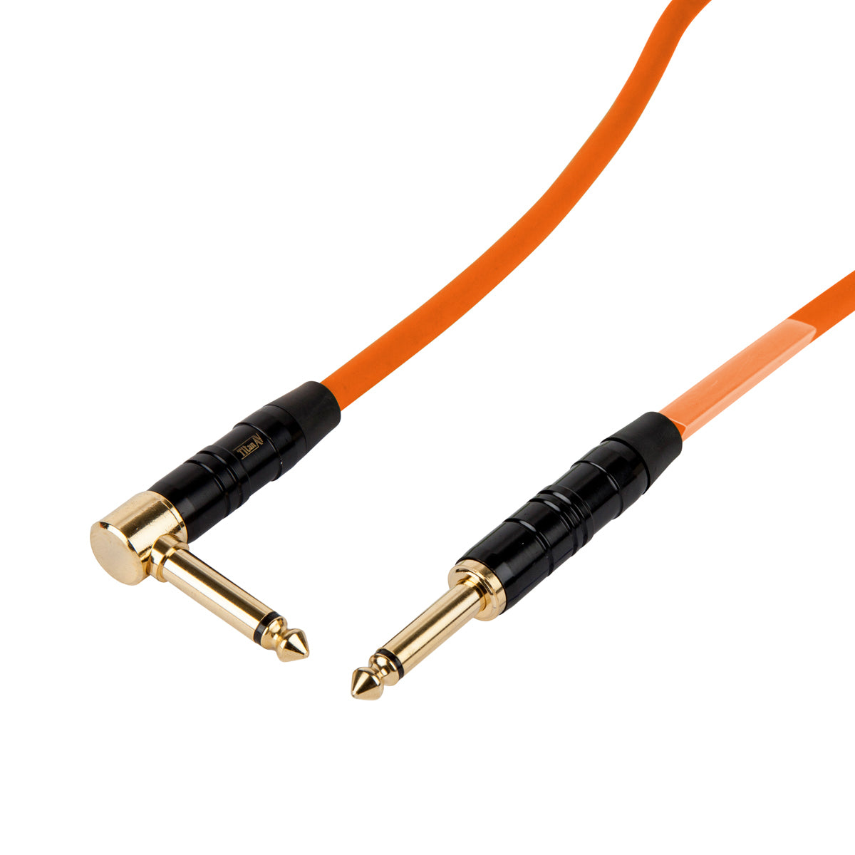 Titan AV 0.5m 1/4" Jack to 1/4" Right Angle Jack Orange Guitar Patch Lead