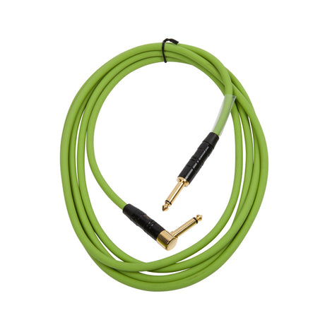 Titan AV 3m 1/4" to 1/4" Right Angle jack, Green Guitar Lead