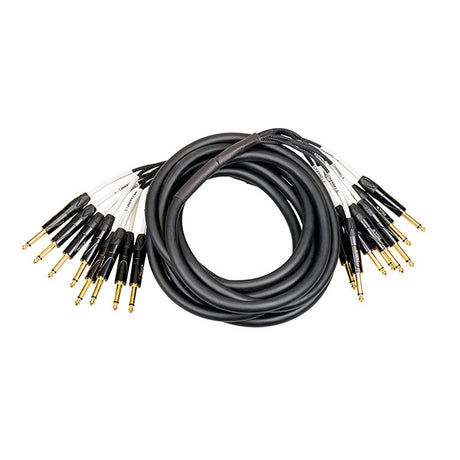 6m 1/4" Mono Jack to 1/4" Mono Jack TS 8 Channel Multicore Loom Cable Stage Snake