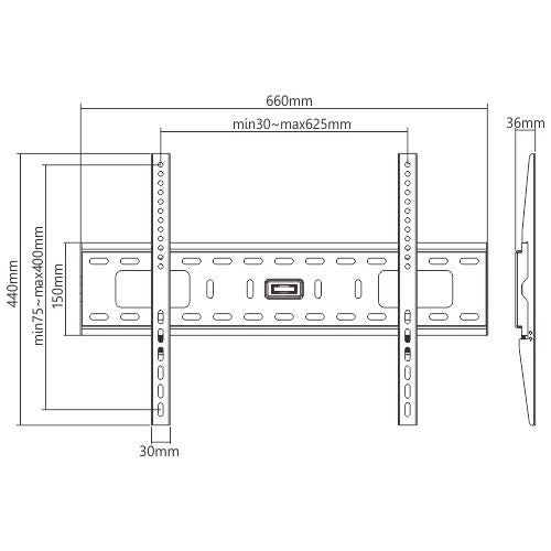 Titan AV TV Wall Mount Bracket 37-90" Fixed, Heavy Duty