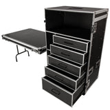 Portable Workstation with 5 Drawers, Table & Top Storage