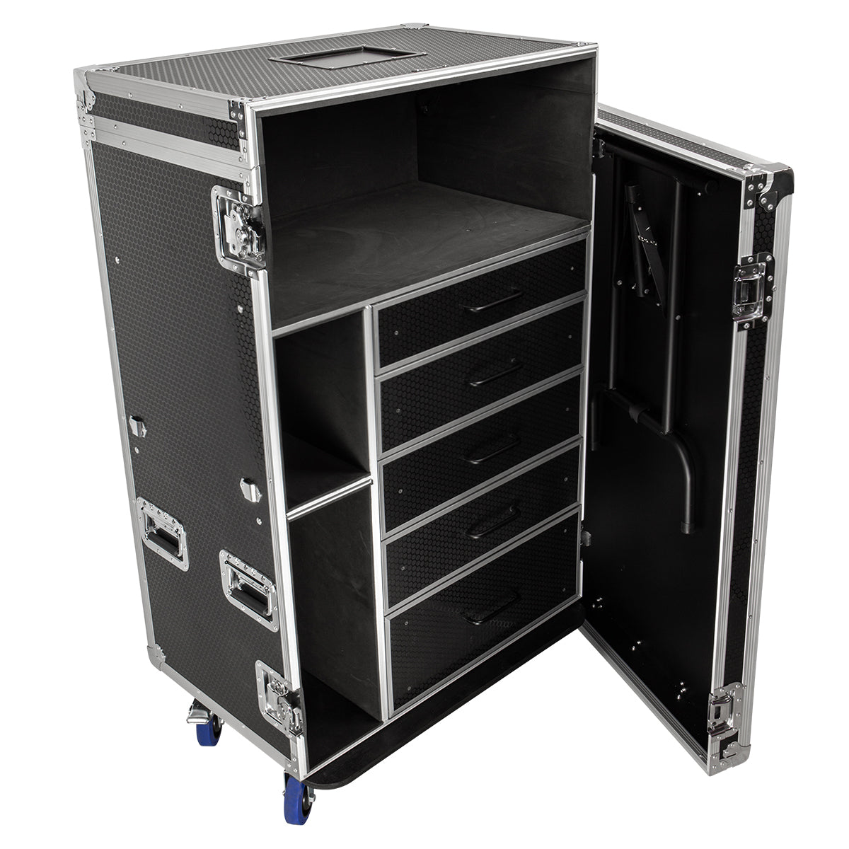 Portable Workstation with 5 Drawers, Table & Top Storage