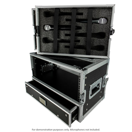 Microphone Case with 4RU Rack & Drawer